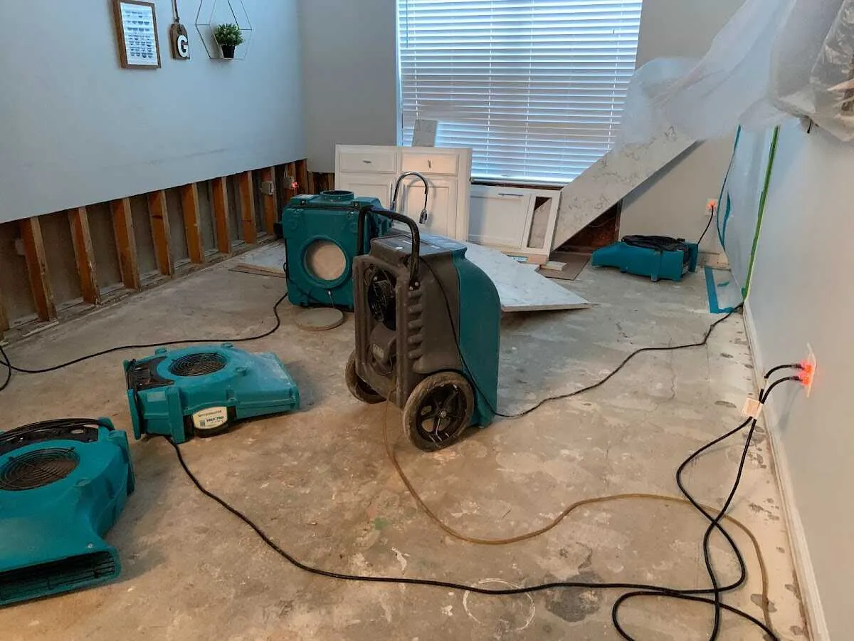 Dehumidifier in flood-cut room for Water Extraction & Removal in Lee's Summit
